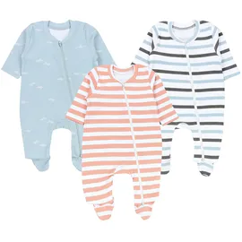 TupTam Unisex Schlafstrampler 3er Pack Baumwolle mit Fuß Jungen, Gr. 98 - 98