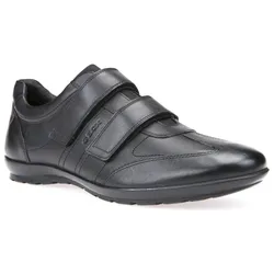 Klettschuh GEOX, Herren, Gr. 45, schwarz, Leder, Textil, elegant, Schuhe, Anzugschuh, Festtagsschuh, Business Schuh mit Geox-Spezial Membran