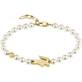 Lacoste Perlenarmband MATCHPOINT Gelbgold/Weiß 2040430 Größe 16 cm
