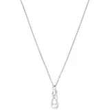 Amor Kette mit Anhänger "Infinity/Unendlichkeitsschleife", silberfarben, weiß, Halsketten, Damen, Silber 925 (Sterlingsilber), L: 42 B: 1mm, mit Zirkonia (synth.), B:1mm