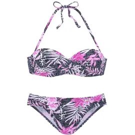 Buffalo Bügel-Bandeau-Bikini Damen marine-pink, Gr.40 Cup E,