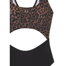 LASCANA Badeanzug Damen Leo bedruckt Schwarz 42