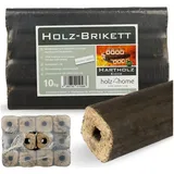 holz4home® Holzbriketts Pini Kay Eichenbriketts I 100% ohne Zusätze I Briketts Kamin Brennholz, 10 kg, Mit Zugloch gepresst