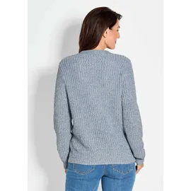 GOLDNER Langarm Strickjacke mit V-Ausschnitt Blau 24
