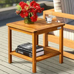 Casaria Beistelltisch Balkontisch Holz Akazie 45x45cm