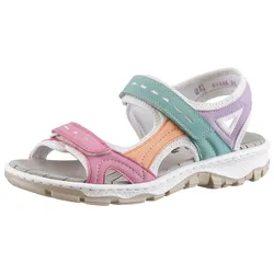 Riemchensandale RIEKER, Damen, Gr. 36, bunt (multi), Nubuklederimitat, Textil, casual, Schuhe, Sommerschuh, Sandalette,150 Jahre RIEKER Jubiläumsartikel, Topseller