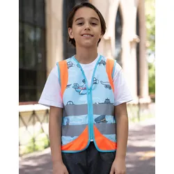 Korntex Kinder Warnweste Action Line Vehicle - signal orange - XXS (3-4 Jahre)