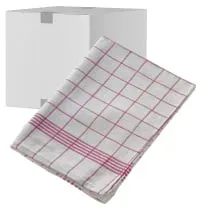 Mopptex Baumwoll Geschirrtücher, 60 g 700223 , 1 Karton = 24 Packungen à 10 Stück, Farbe: rot