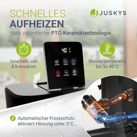 Juskys SpaLuxe 185 x 185 Schwarz/Weiß