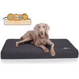 Knuffelwuff Orthopädische Hundematte Juna Hundebett aus laser gestepptem Kunstleder waschbar Hunde ortho orthopädisch memory XXL 110x66cm Schwarz