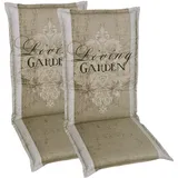 GO-DE TEXTIL Gartenauflage Living Garden (2er Set Hochlehner, Beige)