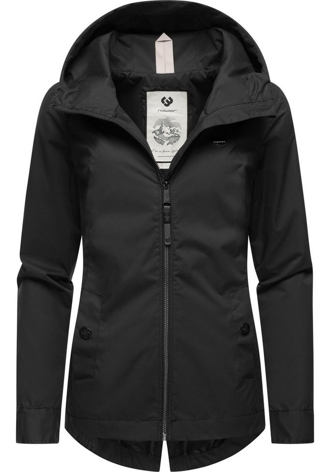 Ragwear Outdoorjacke Monade Übergang stylische Übergangsjacke mit großer Kapuze schwarz XXL (44)
