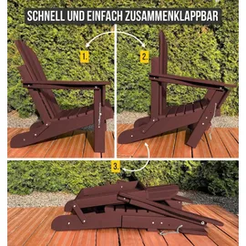 ASPERO Gartenstuhl Adirondack 75 x 75 x 83 cm grau/rot