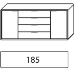 2180 Wöstmann WSM 1600 Kombikommode 2 Türen 185 2180