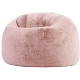 I.C.O.N. Icon Kingston Sitzsack Kinder, Rosenrosa, Flauschiger Kunstpelzstoff, Sitzsack Flauschig mit Füllung, Bequemer Kinder Sessel, Kuschelsessel, Lese Sessel, Schlafzimmer, Kinderzimmer, Spielzimmer