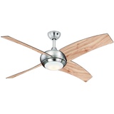 Pepeo Borealis 122 cm Deckenventilator kiefer mit Licht inkl. Fernbedienung