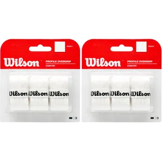 Wilson Unisex Greepband profiel 3 stuks Overgrip, Weiß, NS EU (Packung mit 2)