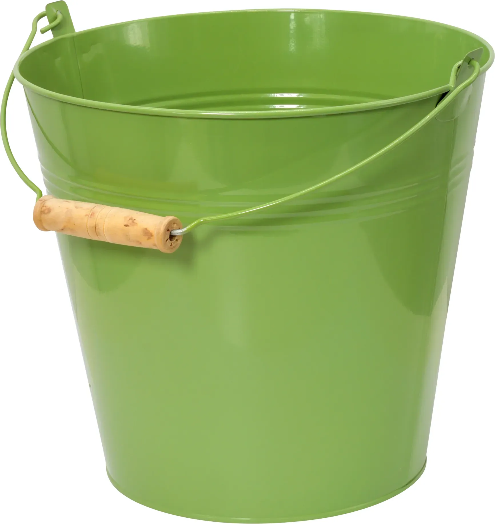 Eimer Zink D24H23cm Holzgriff grün