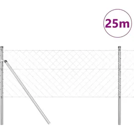 vidaXL Zaunpfosten 60 x 250 cm Silber/Stahl