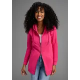 FLASHLIGHTS Sweatjacke FLASHLIGHTS, Damen, Gr. 32/34, pink, Interlock, Obermaterial: 95% Baumwolle, 5% Elasthan. Kapuzenfutter: 100% Baumwolle, unifarben, Basic, lässig geschnitten Po-bedeckend, Sweatjacken Sweatjacke, in langer Form mit Zipper