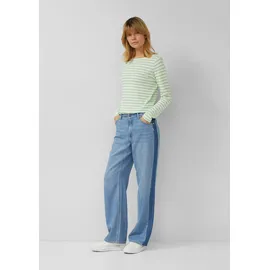 s.Oliver Jeans Beth Boyfriend / Relaxed Fit / Mid Rise / Straight Leg / mit Kontraststreifen - blau 46/32