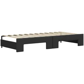 vidaXL Tagesbett Ausziehbar mit Schubladen Schwarz 90x200cm Kunstleder
