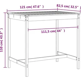 vidaXL Gartenbar-Set 5-tlg. Grau