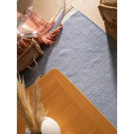 benuta Pop Wollteppich Karla - Blau 80x120 cm - Baumwolle,Wolle - Rechteckig & im Style: Uni, Hygge & Cozy, Minimalistisch - Pflegeleicht für Wohnzimmer Schlafzimmer