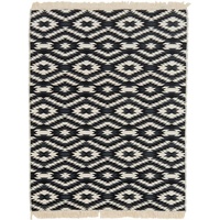 done.® Teppich »BARCELONA«, rechteckig, Flachgewebe, modernes Ethno Design, mit Fransen, waschbar, schwarz