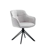 Livetastic Armlehnstuhl, Hellgrau, Textil, Drehkreuz, 59x83x60 cm, Sitzfläche 360° drehbar, Esszimmer, Stühle, Esszimmerstühle, Armlehnenstühle