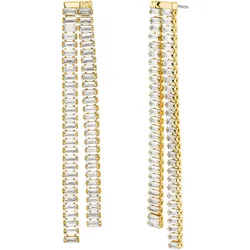 Paar Ohrstecker MICHAEL KORS "Schmuck Geschenk Metall Ohrringe Statement Linear, MKJ8416CZ710", gold (metallfarben, gelbgoldfarben, kristallweiß, kristallweiß), Ohrringe, Damen, Messing, mit Zirkonia (synth.)