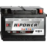 HR HiPower Autobatterie 12V 80Ah 750A ersetzt 70 75 77 85 88 90 95 100Ah