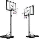 LIFERUN Outdoor-Basketballkorb, Korbhöhe Verstellbar von 135 bis 305 cm, mit 110 x 71 cm Rückwand, Geeignet für Erwachsene, Jugendliche, Kinder, für Hinterhof, Garten, Garage, Innenbereich