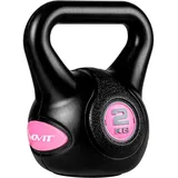 Movit® 2kg Kettlebell Kugelhantel schwarz/pink