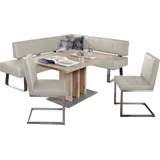 K+W Komfort & Wohnen Eckbankgruppe K+W KOMFORT & WOHNEN "Spider II", grau (delfin85,), H:88cm T:67cm, Sitzmöbel-Sets, Eckbankgruppe, langer Schenkel 227cm, 2 Freischwinger, Auszugstisch in Breite 130 cm