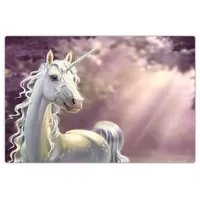 cover-your-desk Schreibtischunterlage für Kinder und Erwachsene weißes Einhorn vor lila Hintergrund - in verschiedenen Größen - aus Vinyl - 60 x 40 cm