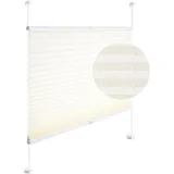 Woltu Plissee ohne Bohren Klemmfix Faltrollo Jalousie, Plisseerollo Crushed Optik Sichtschutz und Sonnenschutz Easyfix lichtdurchlässig Rollo für