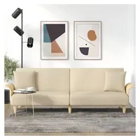 vidaXL Schlafsofa mit Armlehnen Creme Stoff