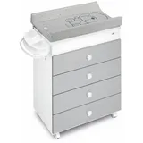 Cam il mondo del bambino CAM Baby Mehrzweck-Wickelkommode Asia für 0-12 Monate Weiß Grau inklusive Badewanne und Wickelunterlage - Grau