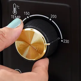 Homcom Minibackofen 16 L 1400W Mini Backofen 100-230°C 60 Min. Timer, mit Grillrost und Backblech, Pizzaofen mit Tablettgriff, Schwarz - Schwarz