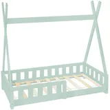 ML-Design Kinderbett Minze Tipi 70 x 140 cm Kiefer grün