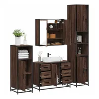 VidaXL Badmöbel-Set 4-tlg. Eichen-Optik