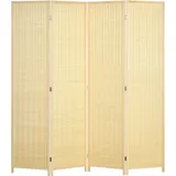 Homcom Paravent Kiefernholz Bambus, Naturholz 180L x 1,7B x 180H cm-Naturholz | Gr.: onesize