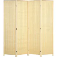 Homcom Paravent Kiefernholz Bambus, Naturholz 180L x 1,7B x 180H cm-Naturholz | Gr.: onesize