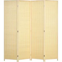 Homcom Paravent Kiefernholz Bambus, Naturholz 180L x 1,7B x 180H cm-Naturholz | Gr.: onesize
