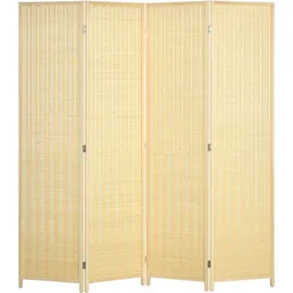 Homcom Paravent Kiefernholz Bambus, Naturholz 180L x 1,7B x 180H cm-Naturholz | Gr.: onesize