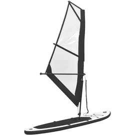 vidaXL Aufblasbares SUP-Board mit Segel Set Schwarz und Weiß