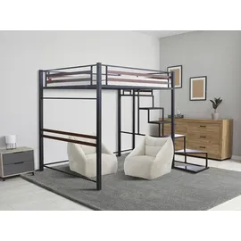 Habitat et Jardin Hochbett Lena 140 x 200 cm Metall schwarz walnussbraun