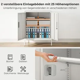 Homcom Aktenschrank 80 x 40 x 100 cm Weiß