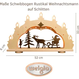 Weigla LED Schwibbogen Weihnachtsmann auf Schlitten 52 x 33 x 6 cm